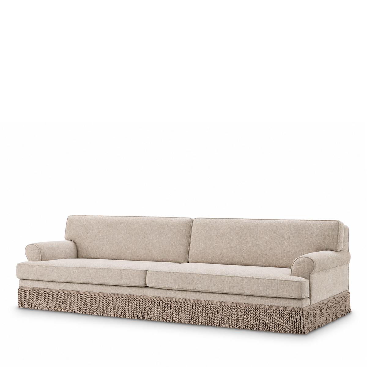 Beige Fringed Sofa Madison