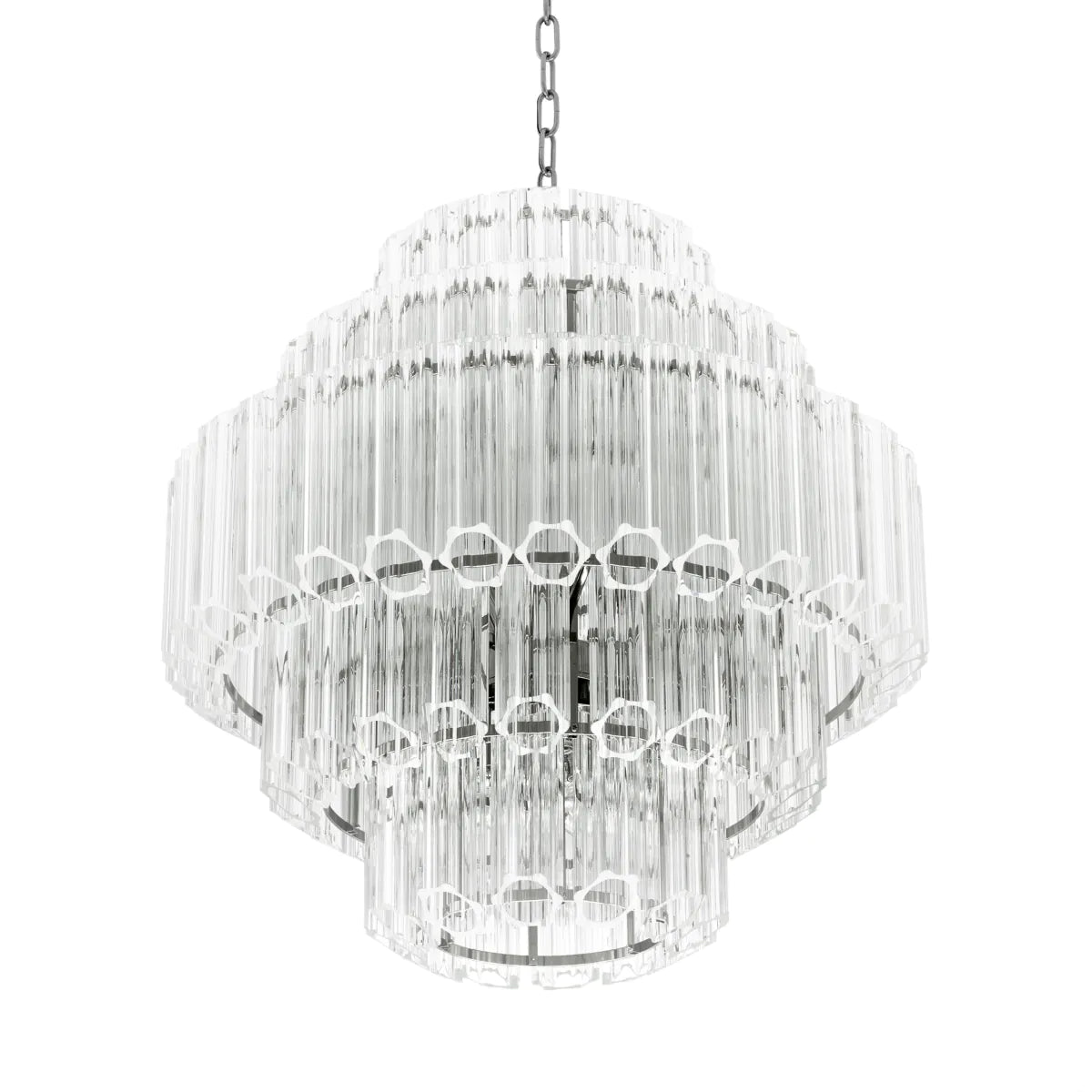 Cascading Bevelled Glass Chandelier Vittoria | Eichholtz Miami