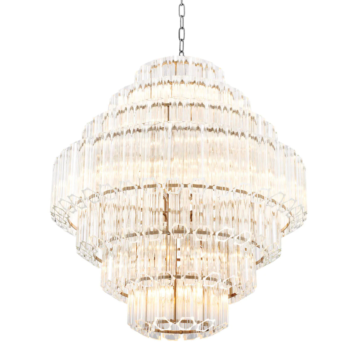 Cascading Bevelled Glass Chandelier Vittoria | Eichholtz Miami