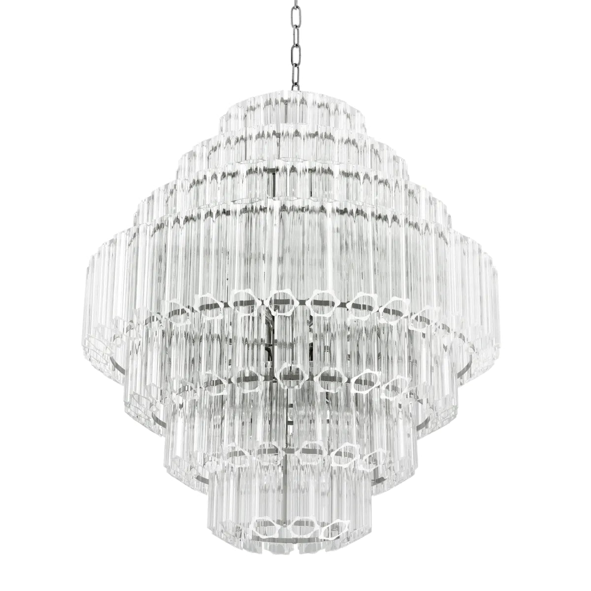 Cascading Bevelled Glass Chandelier Vittoria | Eichholtz Miami