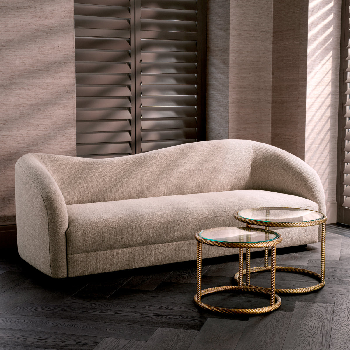 Brass Round Side Tables (2) Addison | Eichholtz Miami
