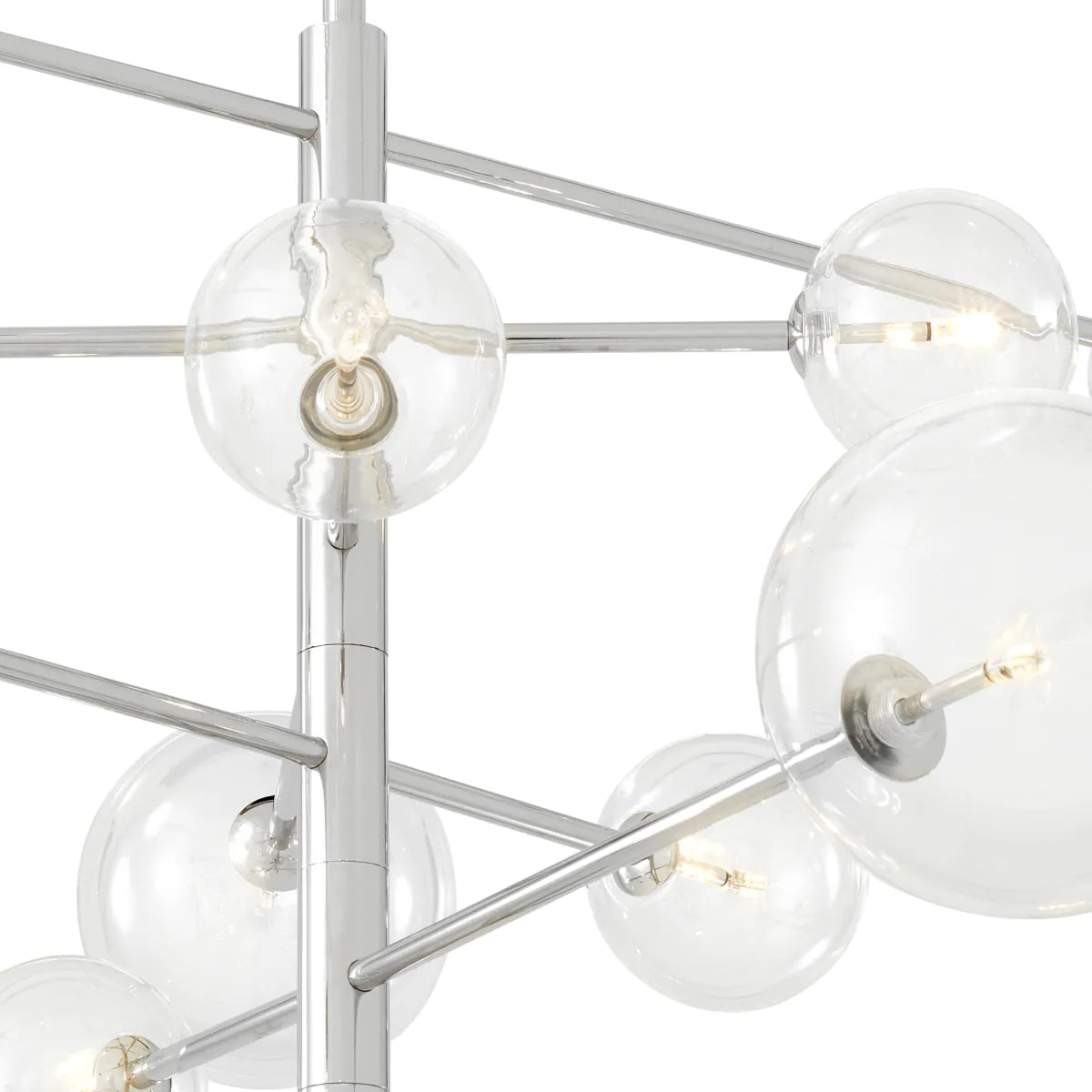 Clear Glass Chandelier Argento L
