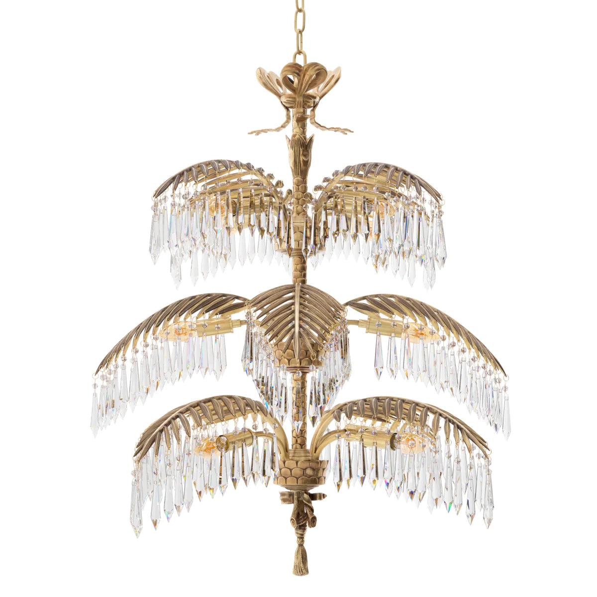 Golden Art Deco Chandelier Hildebrandt | Eichholtz Miami