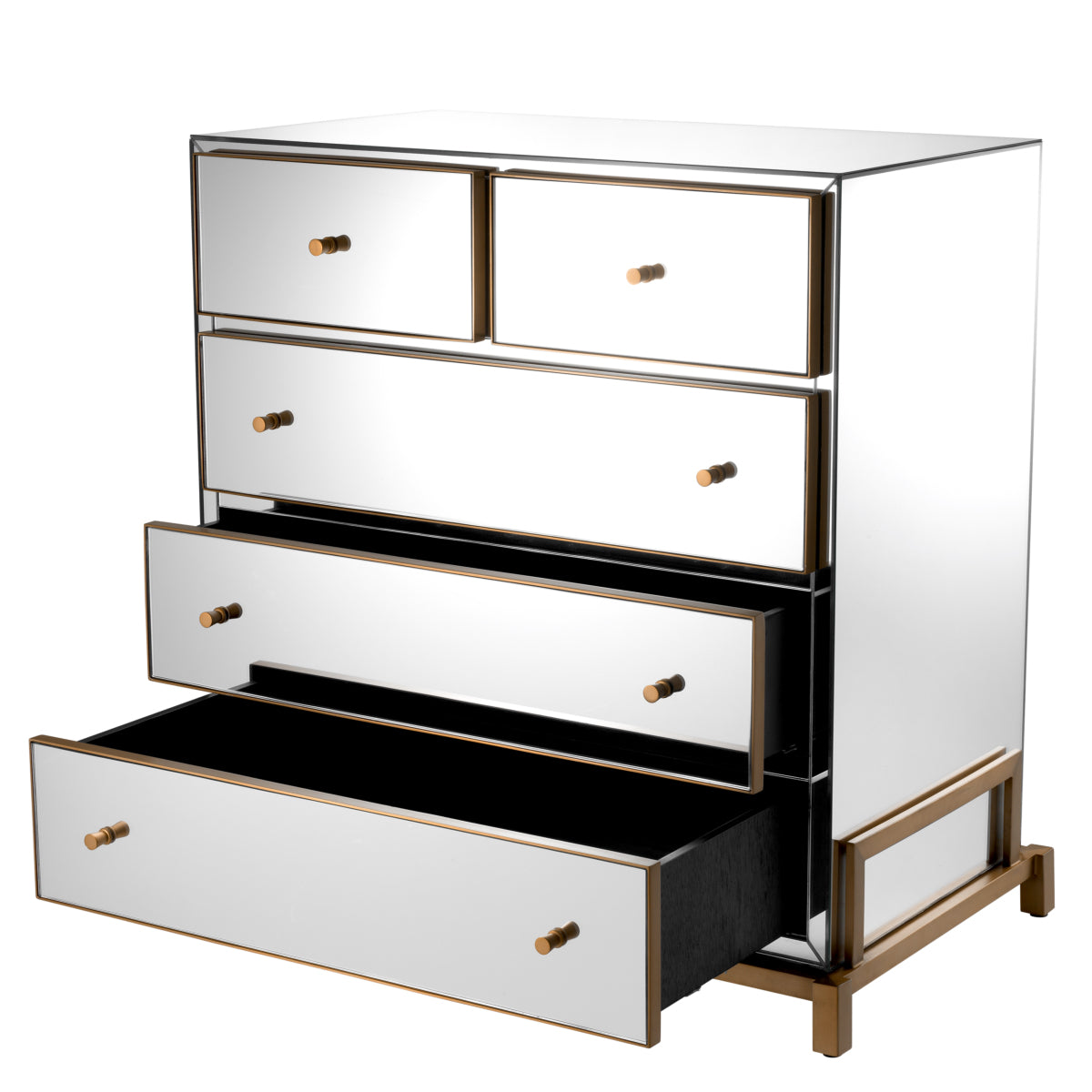 5 Drawer Mirror Glass Dresser Clarington | Eichholtz Miami