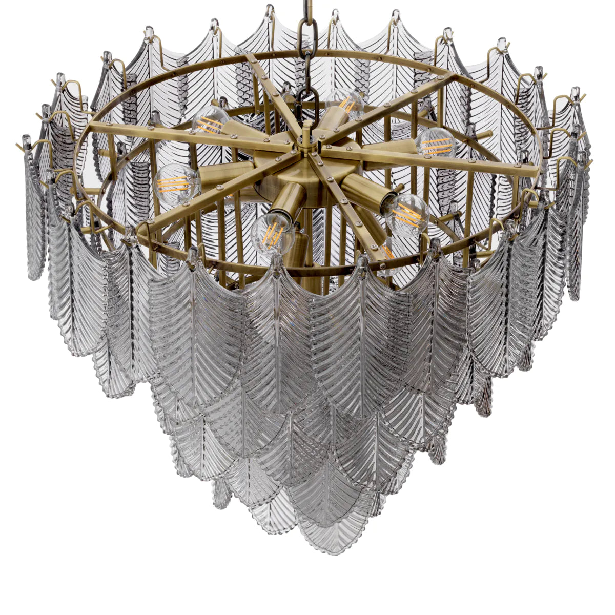 Smoked Glass Layered Chandelier Verbier | Eichholtz Miami