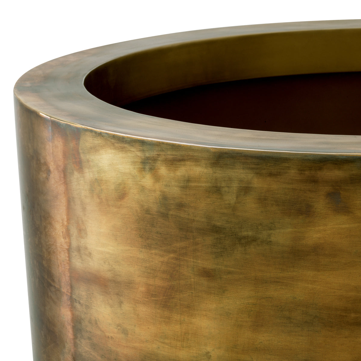 Vintage Brass Round Planter Jasper | Eichholtz Miami