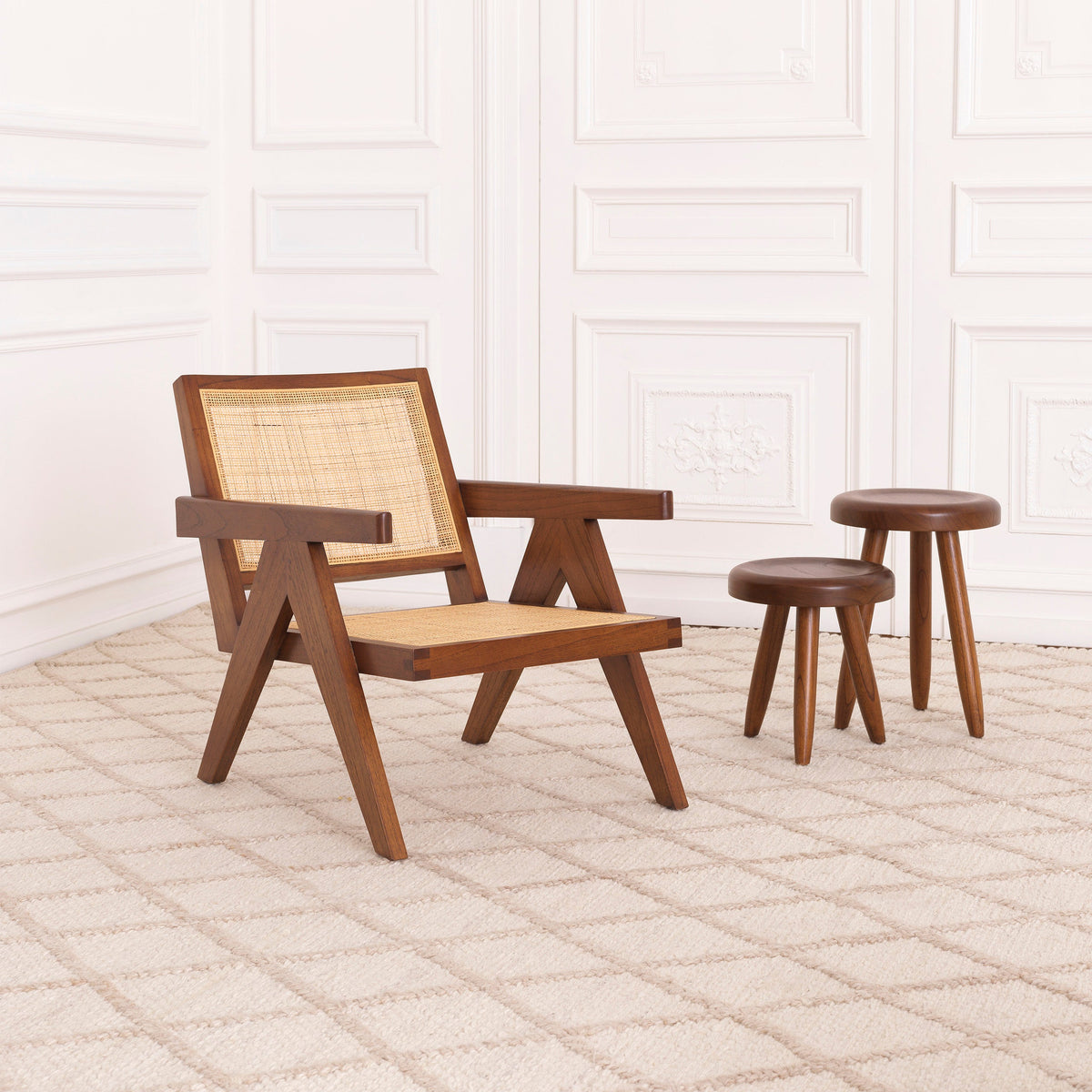 Brown Rattan Lounge Armchair Aristide | Eichholtz Miami