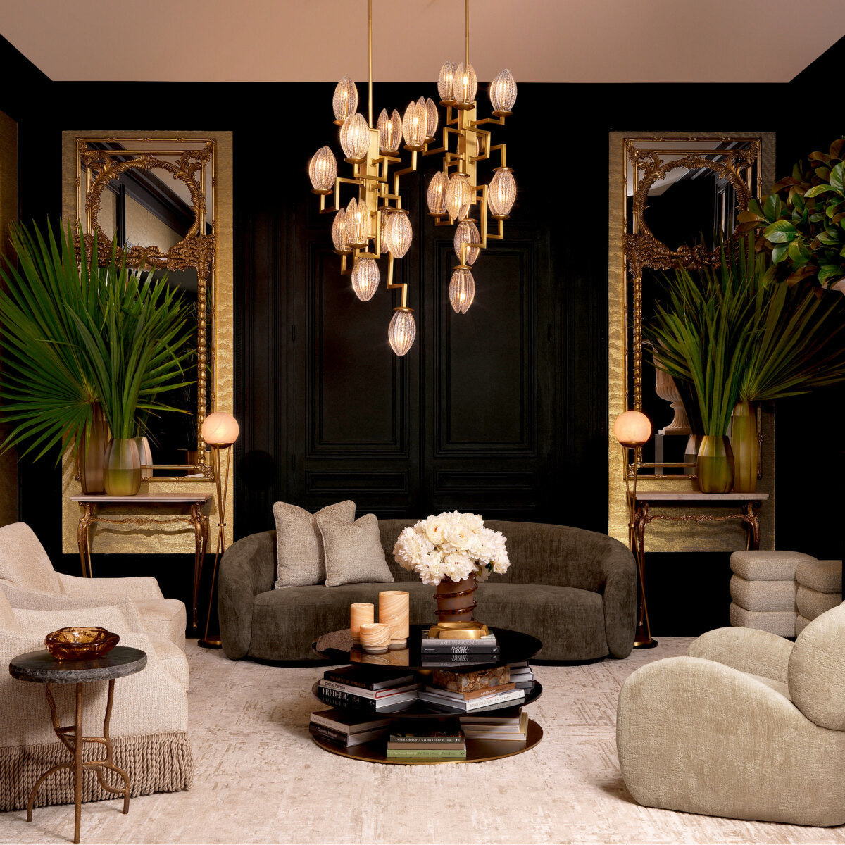 Black Glass Coffee Table Dorado