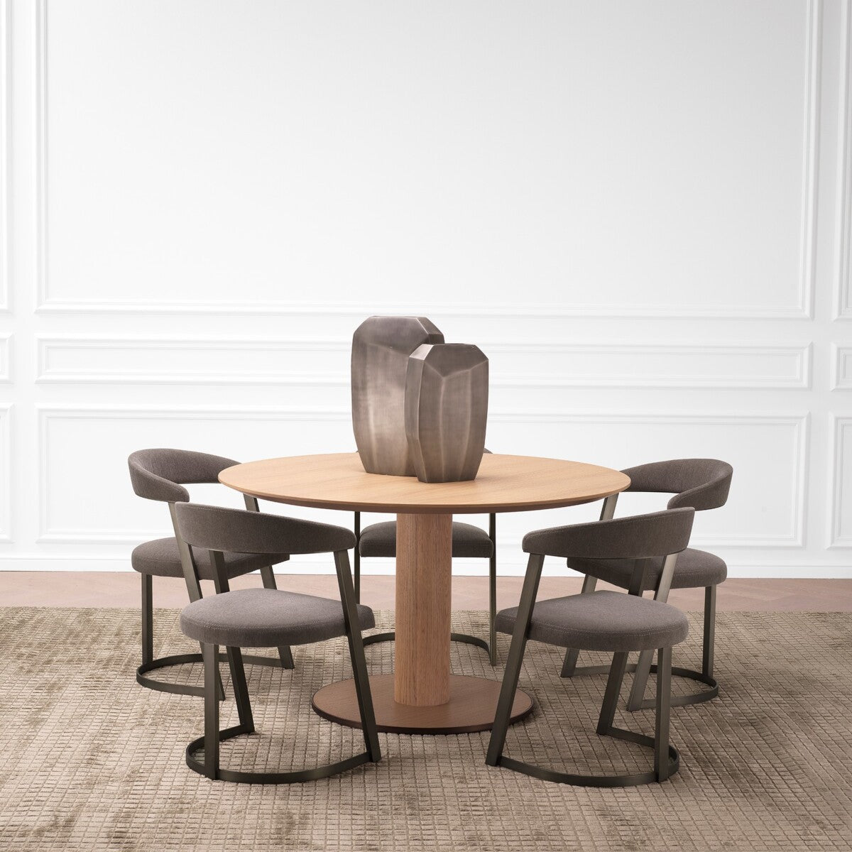 Oak Pedestal Dining Table Astro | Eichholtz Miami