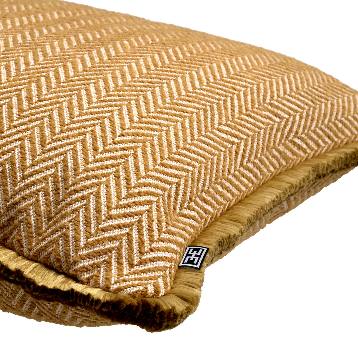 Herringbone Pattern Fringed Cushion L Kauai | Eichholtz Miami