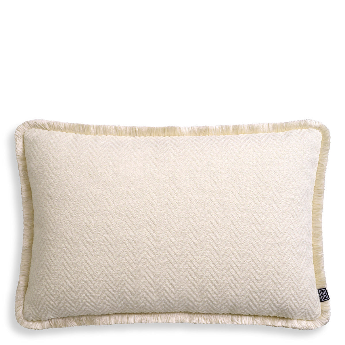 Herringbone Pattern Fringed Pillow Kauai