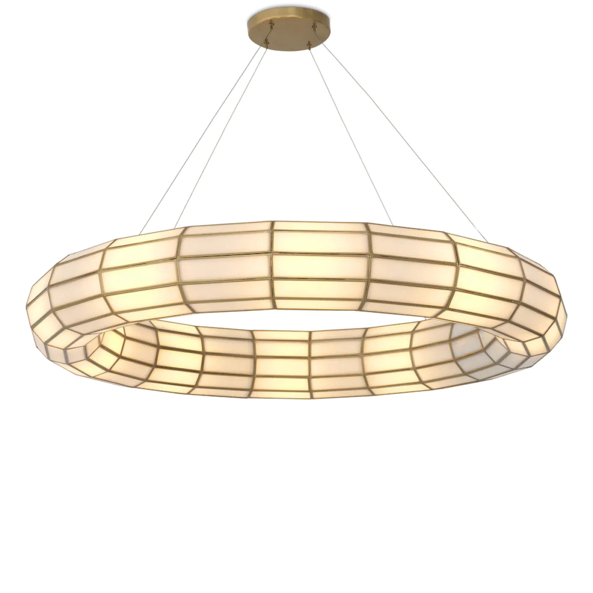 Glass Panels Round Chandelier Ronco | Eichholtz Miami