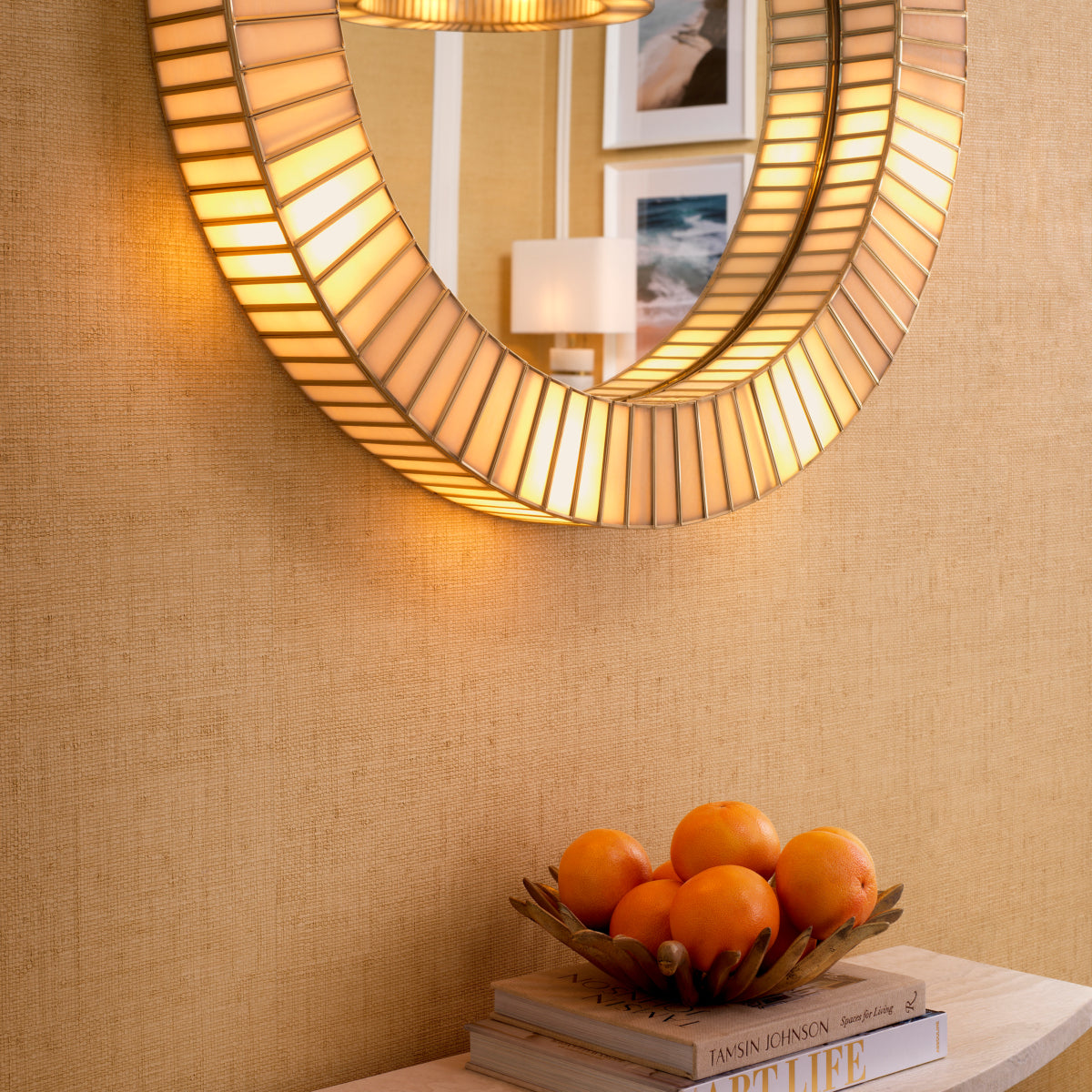 Antique Brass Artisan Mirror Monari