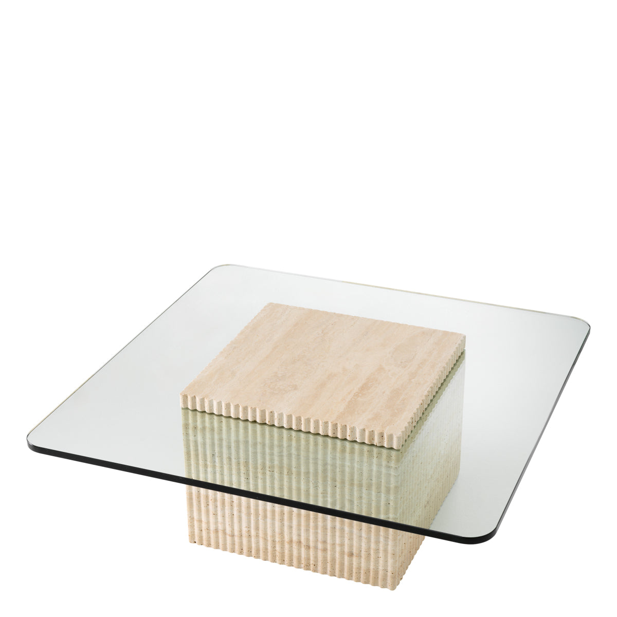 Travertine Pedestal Coffee Table Brindisi | Eichholtz Miami