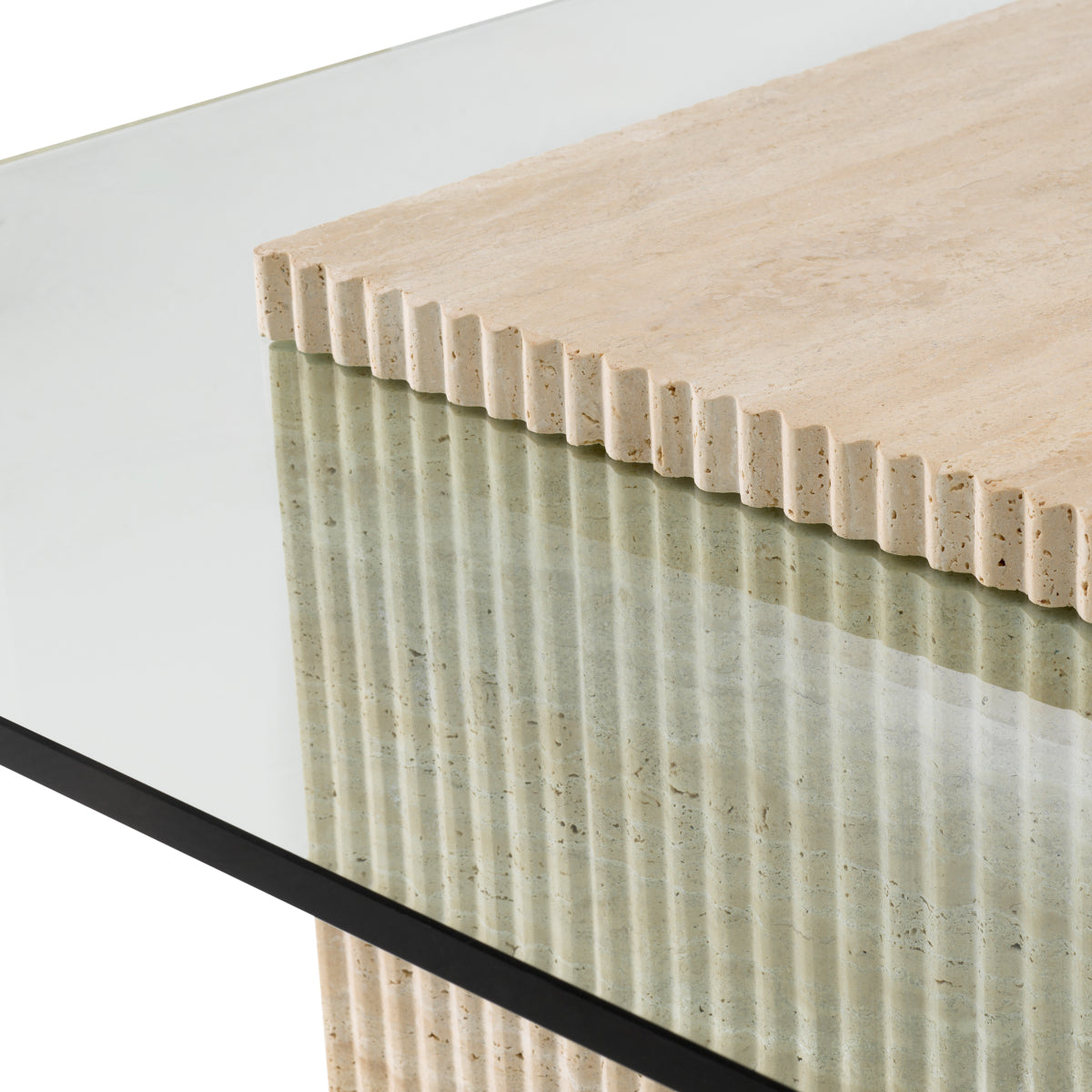 Travertine Pedestal Coffee Table Brindisi | Eichholtz Miami