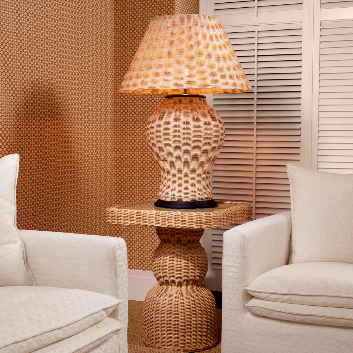 Natural Rattan Side Table Tiago | Eichholtz Miami