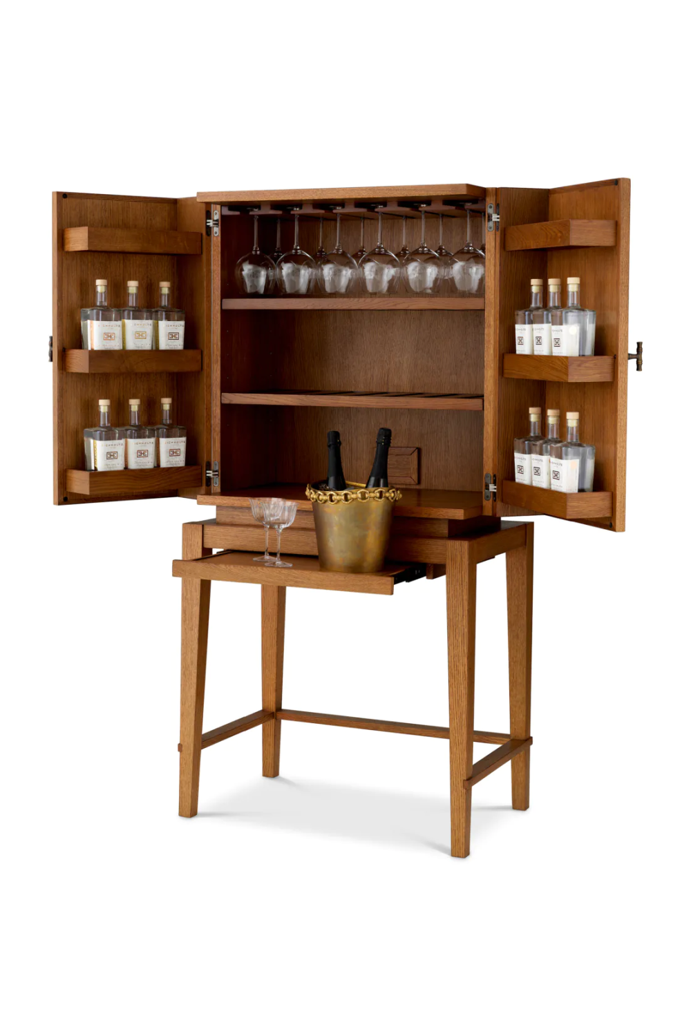 Oak 2-Door Bar Cabinet Borchard | Eichholtz Miami