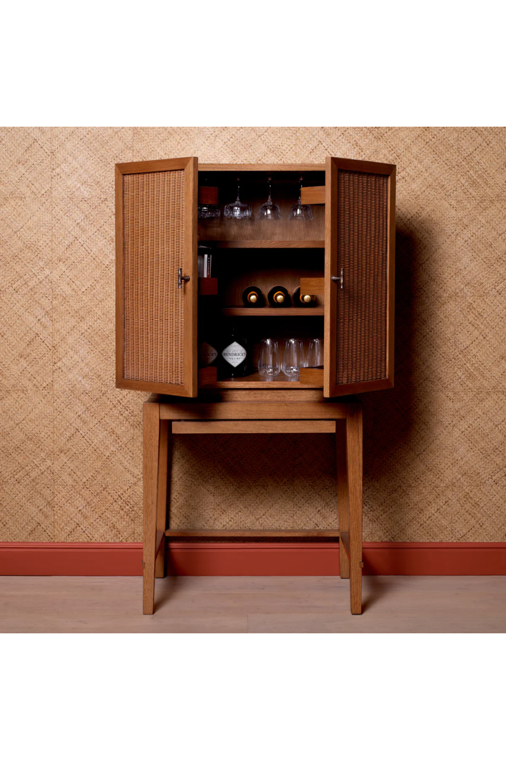 Oak 2-Door Bar Cabinet Borchard | Eichholtz Miami
