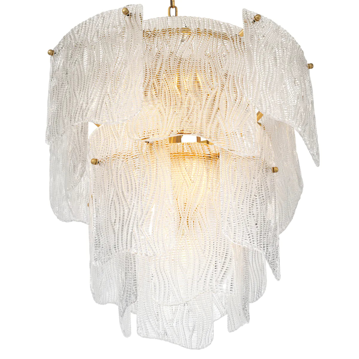 Clear Textured Glass Chandelier Asinara | Eichholtz Miami