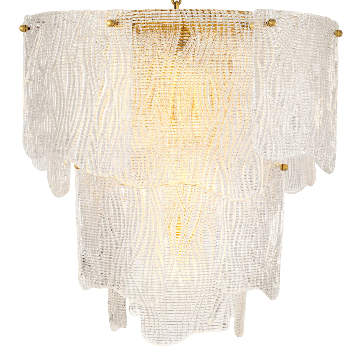 Clear Textured Glass Chandelier Asinara | Eichholtz Miami