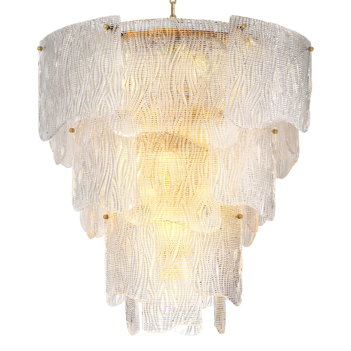 Clear Textured Glass Chandelier Asinara | Eichholtz Miami