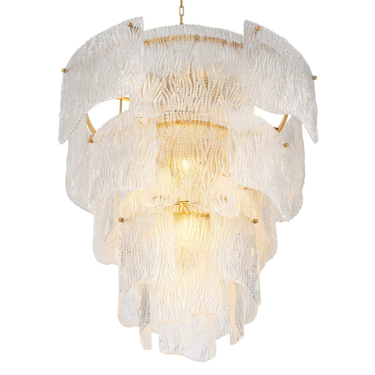 Clear Textured Glass Chandelier Asinara | Eichholtz Miami