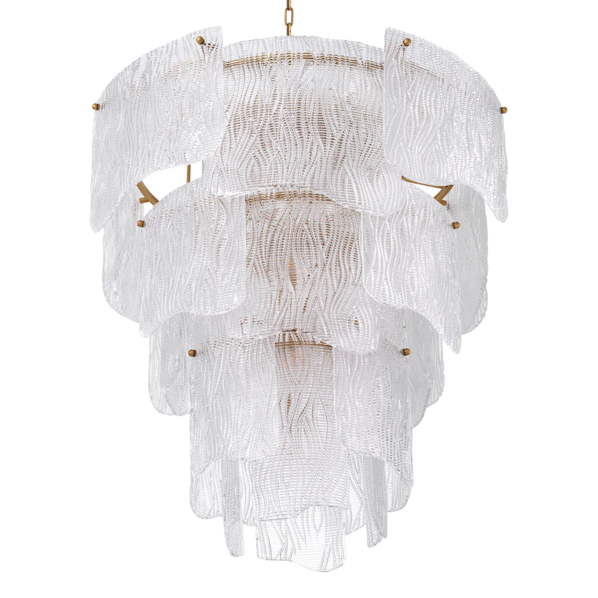 Clear Textured Glass Chandelier Asinara | Eichholtz Miami