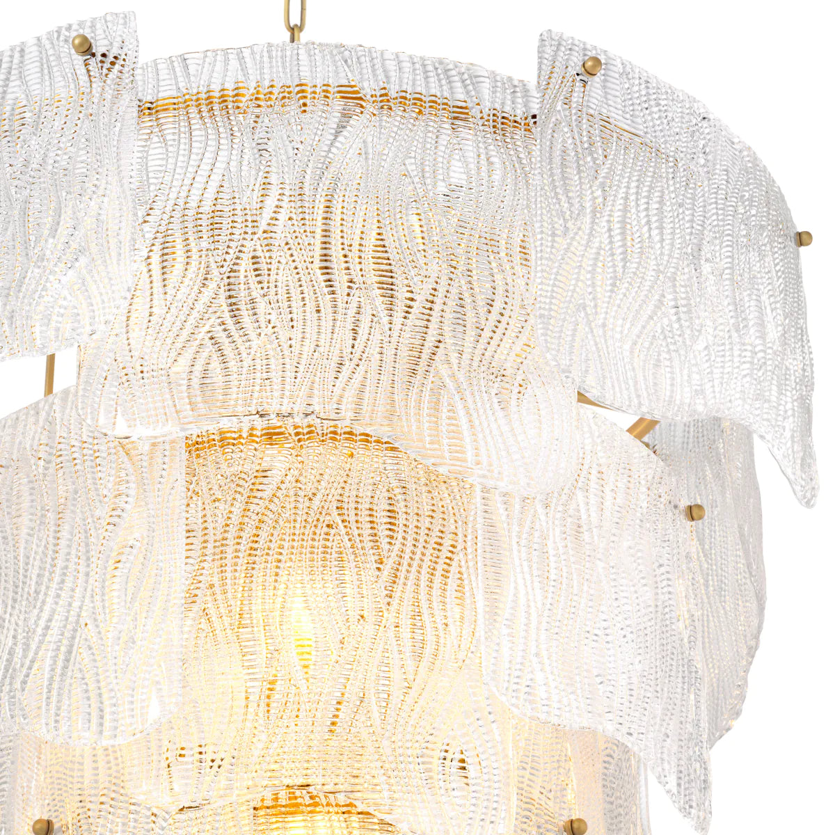 Clear Textured Glass Chandelier Asinara | Eichholtz Miami