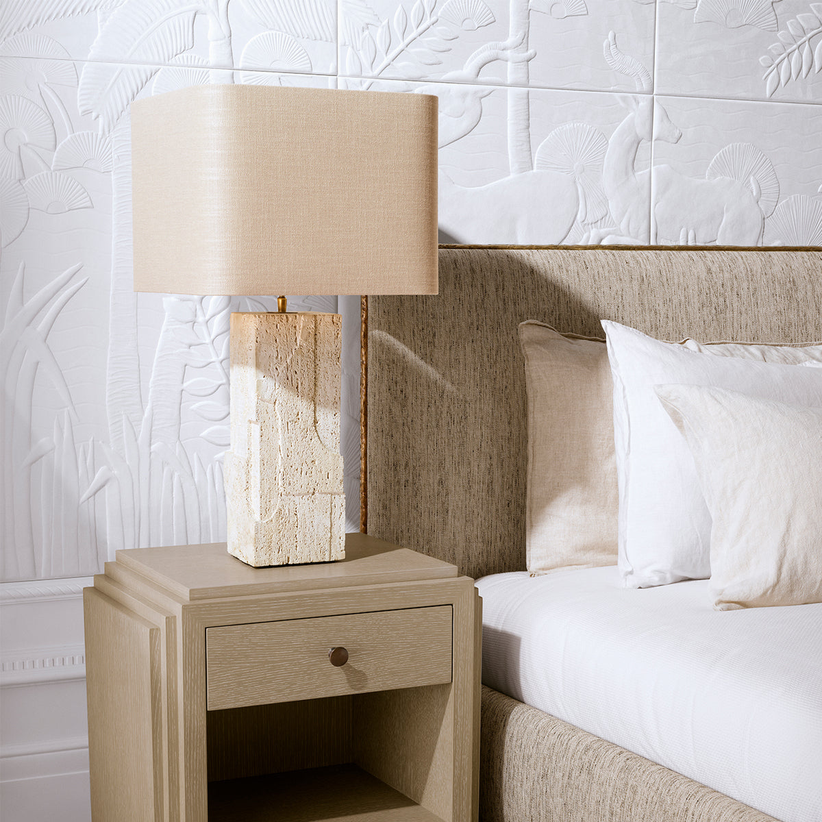 Travertine Table Lamp Mazzini | Eichholtz Miami