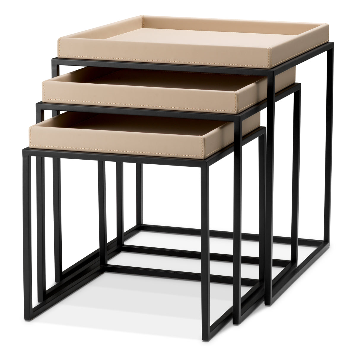 Leather Top Side Tables (3) Léonard | Eichholtz Miami