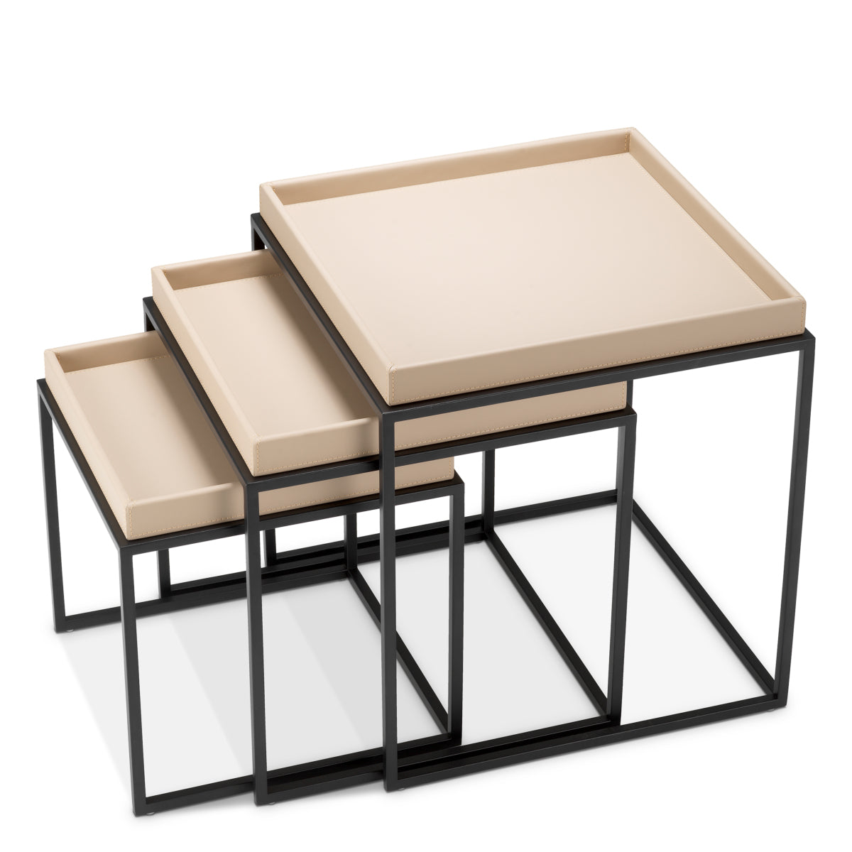 Leather Top Side Tables (3) Léonard | Eichholtz Miami