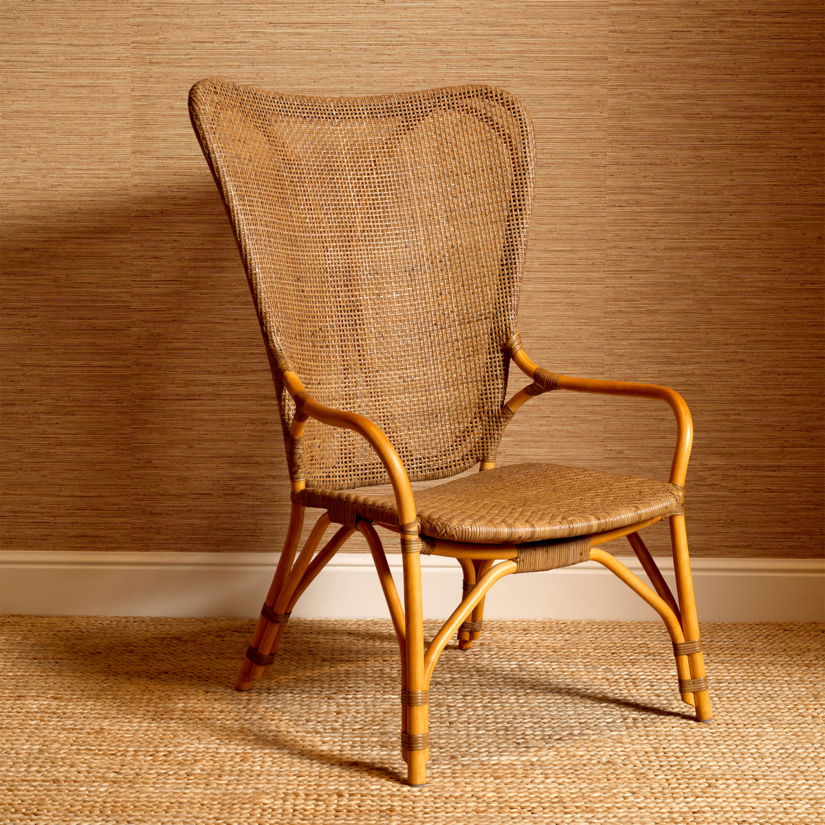 High-Back Rattan Lounge Chair Colony | Eichholtz Miami