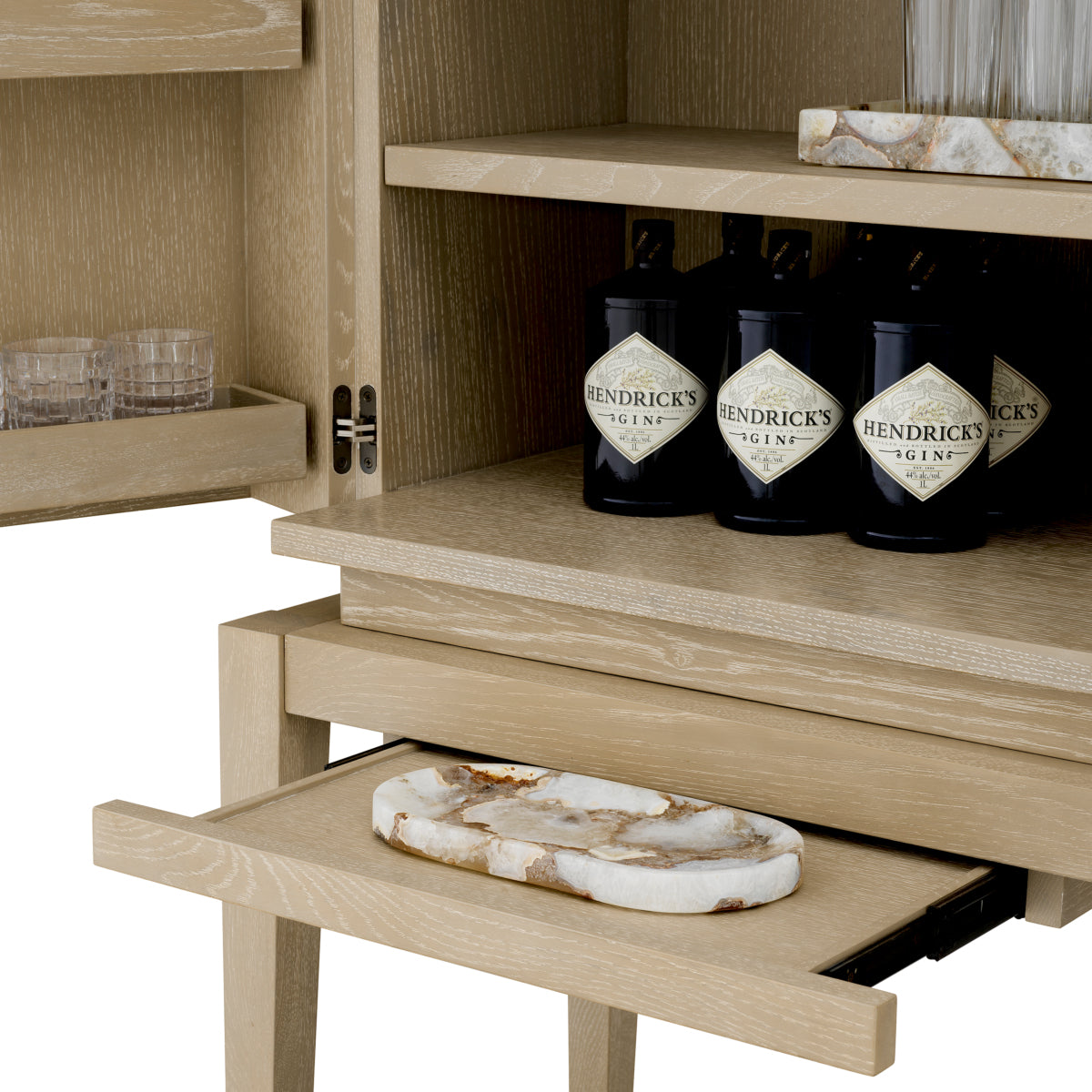 Oak 2-Door Bar Cabinet Borchard | Eichholtz Miami