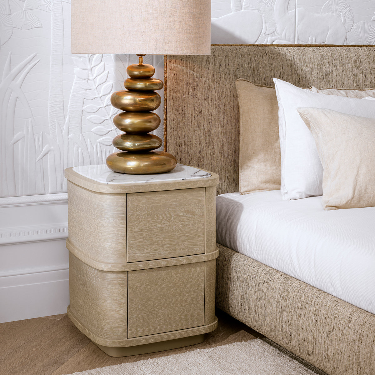 2-Drawer Oak Nightstand S Cabana | Eichholtz Miami