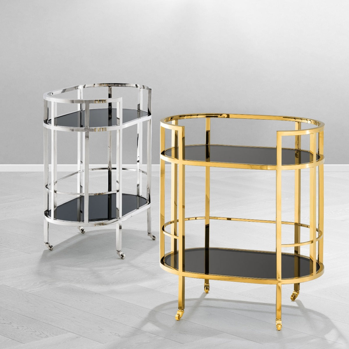 Smoked Glass 2-Layer Trolley Townhouse | Eichholtz Miami
