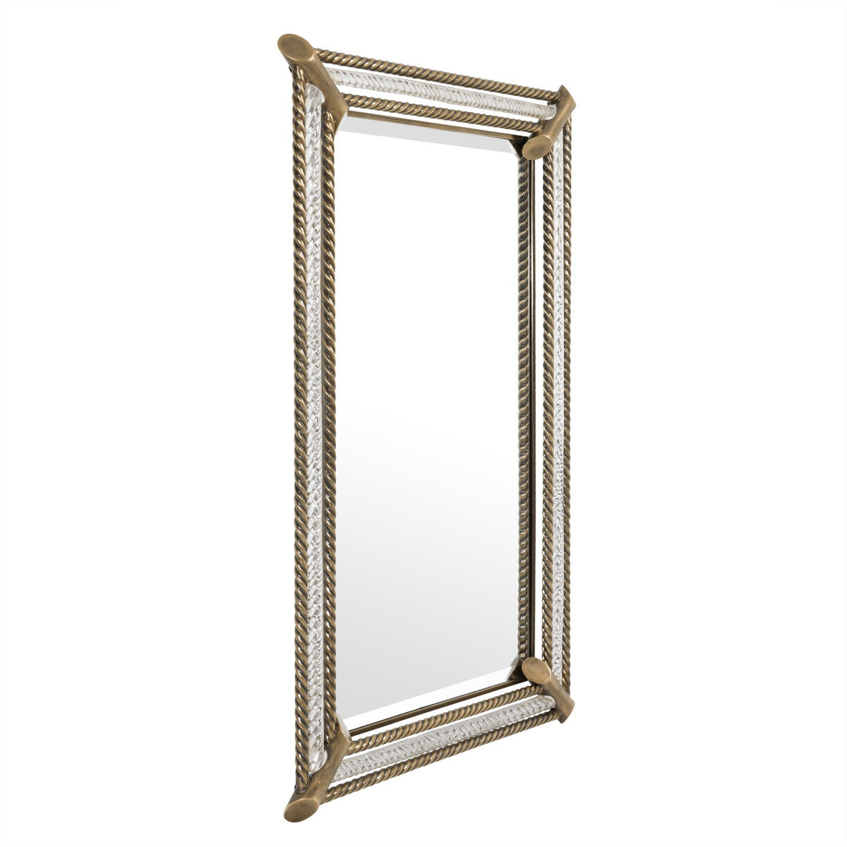 Rectangular Brass Finish Mirror Civita
