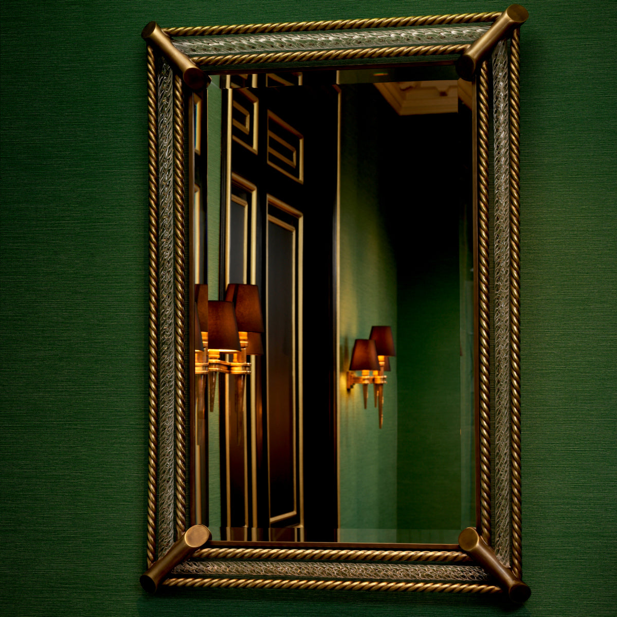 Rectangular Brass Finish Mirror Civita
