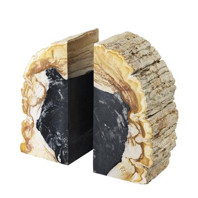 Petrified Wood Bookends (2) Opia | Eichholtz Miami