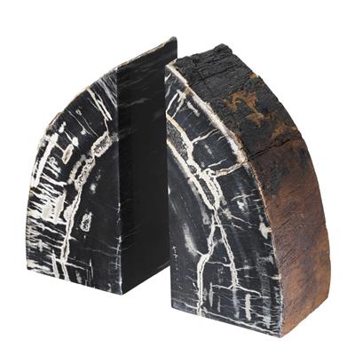 Petrified Wood Bookends (2) Opia | Eichholtz Miami