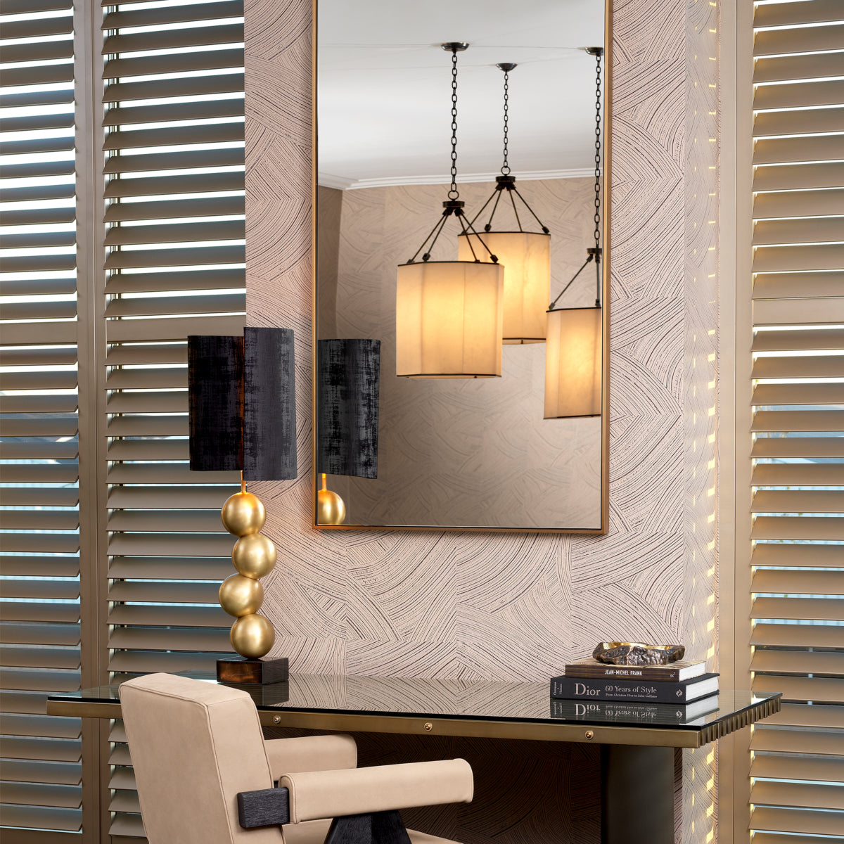 Brushed Brass Mirror Redondo | Eichholtz Miami