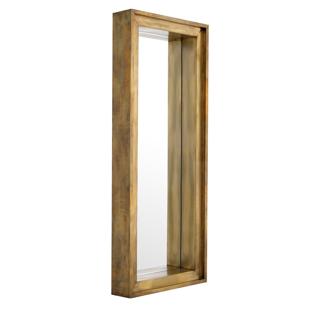 Vintage Brass Rectangular Mirror Magenta | Eichholtz Miami