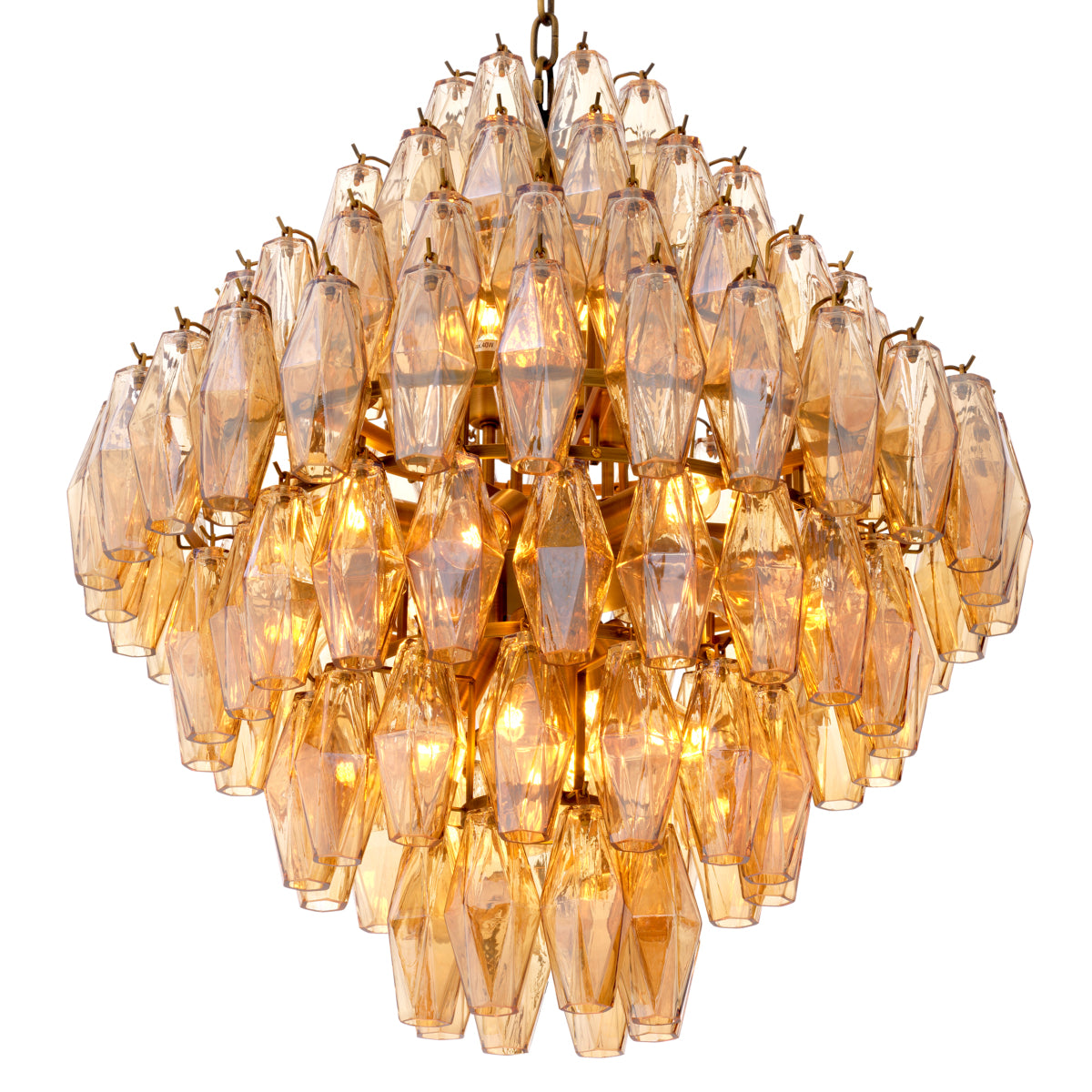 Diamond Amber Glass Chandelier Benini | Eichholtz Miami