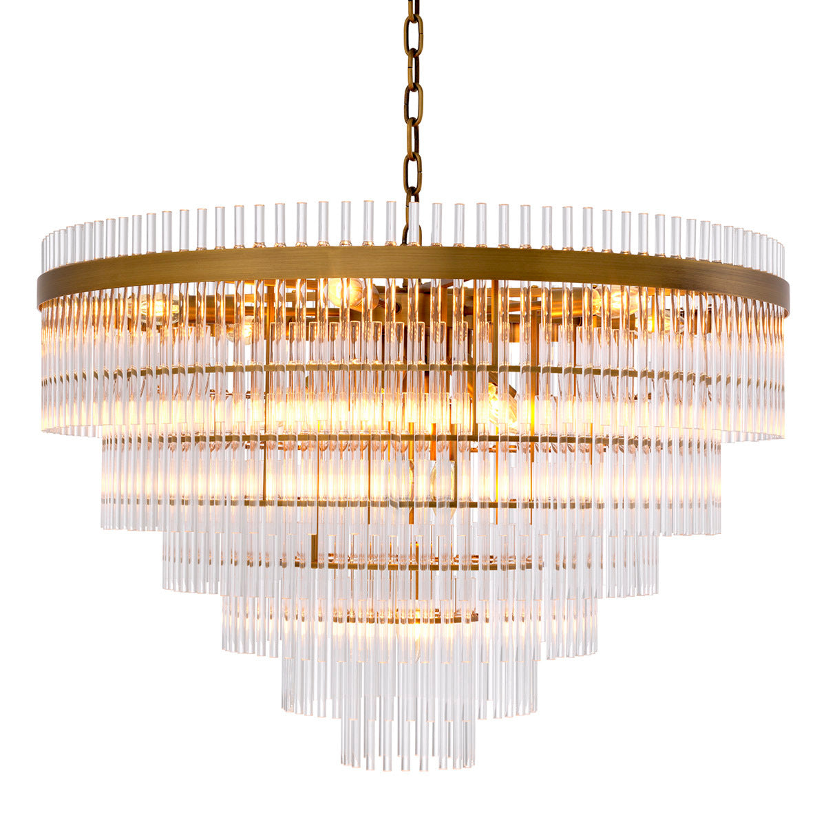 Cascading Glass Rods Chandelier East | Eichholtz Miami