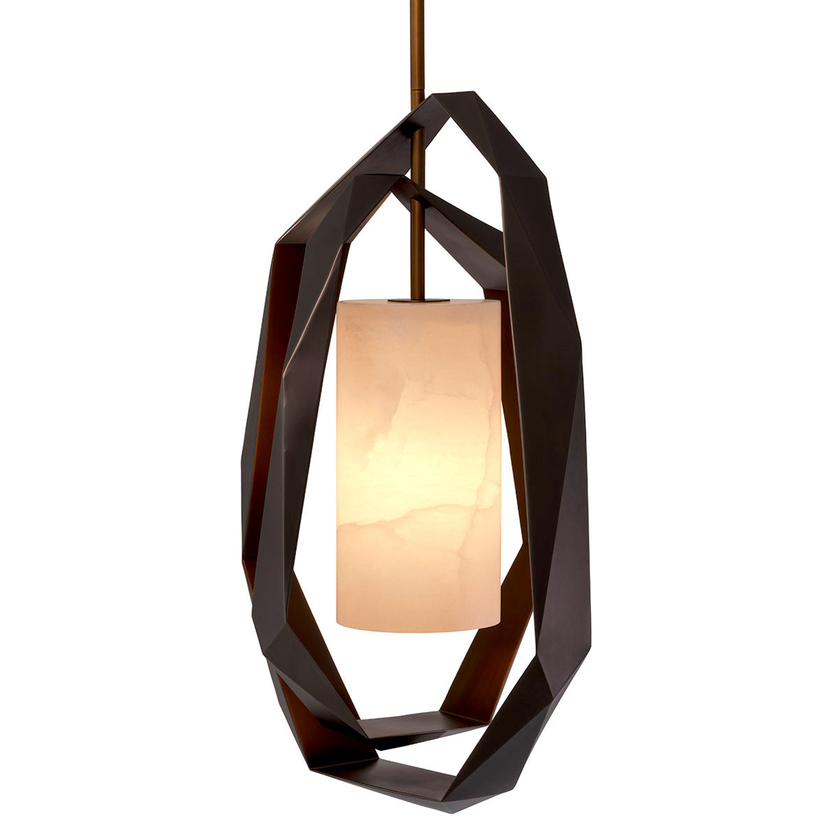 Metal Framed Alabaster Chandelier Santos