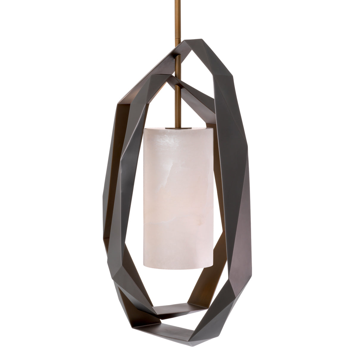 Metal Framed Alabaster Chandelier Santos