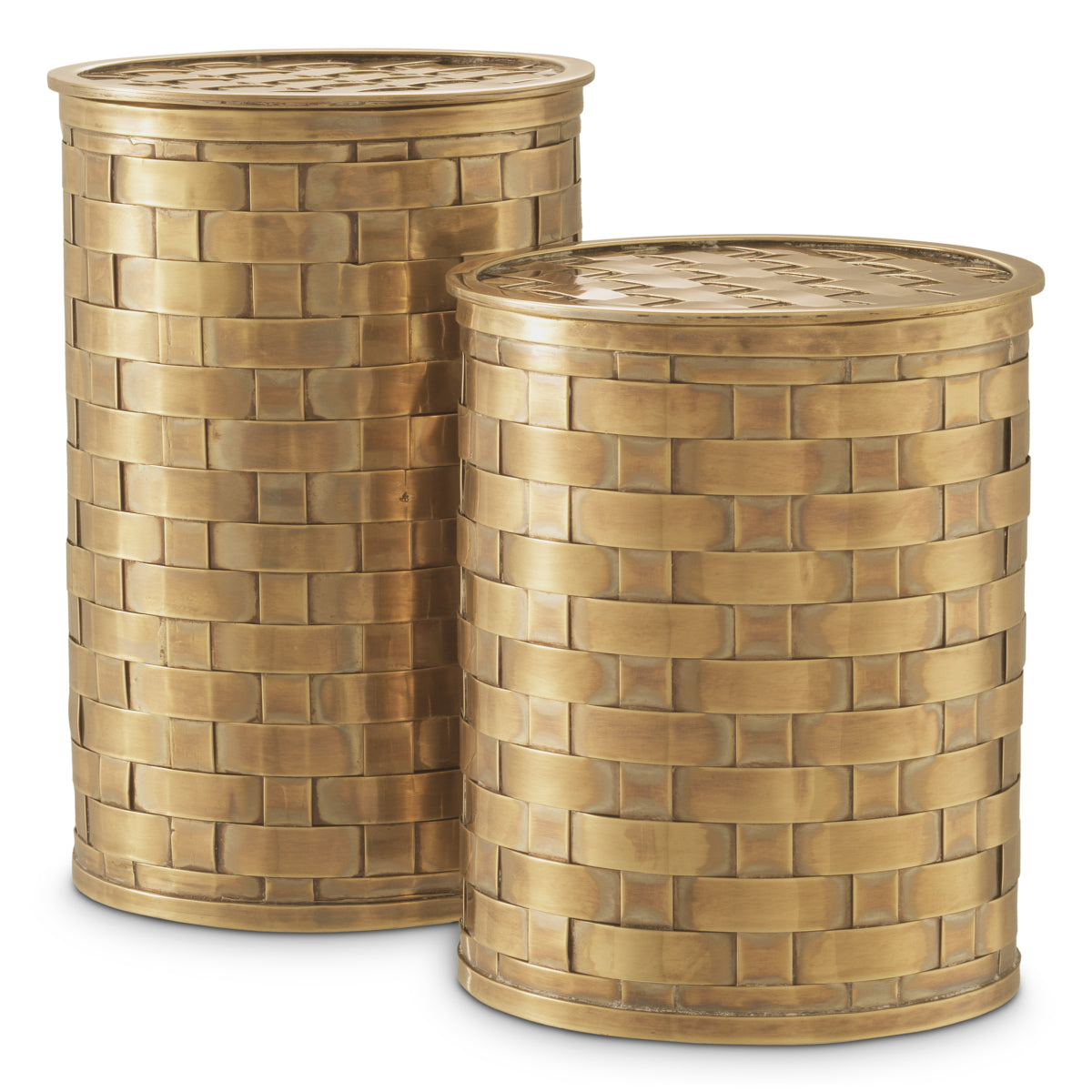 Cylindrical Brass Box Set (2) Lausanne | Eichholtz Miami