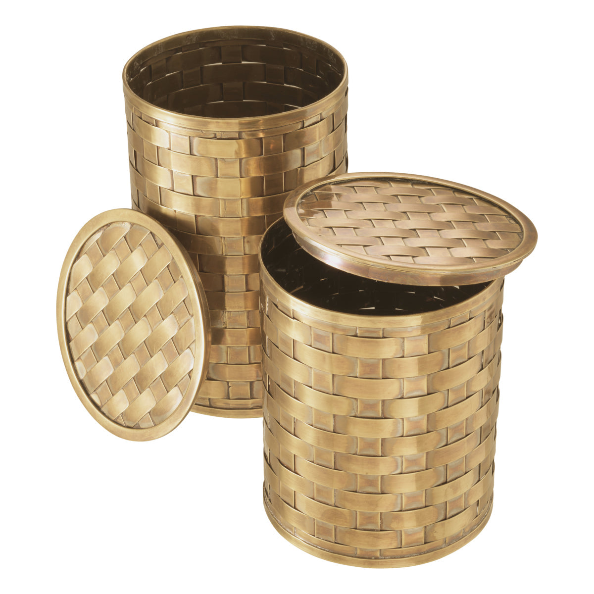 Cylindrical Brass Box Set (2) Lausanne | Eichholtz Miami