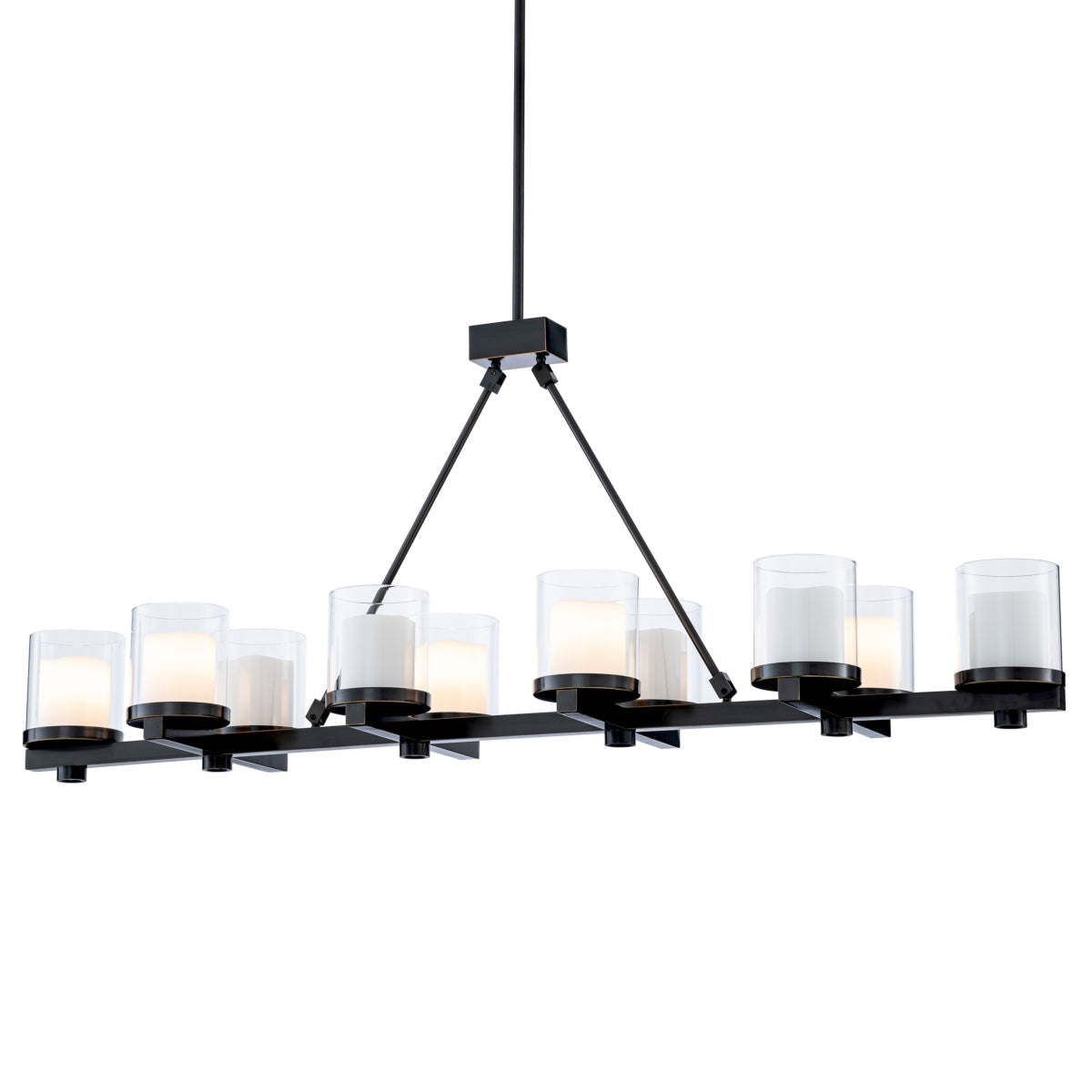 Bronze Clear Glass Chandelier Garrett | Eichholtz Miami