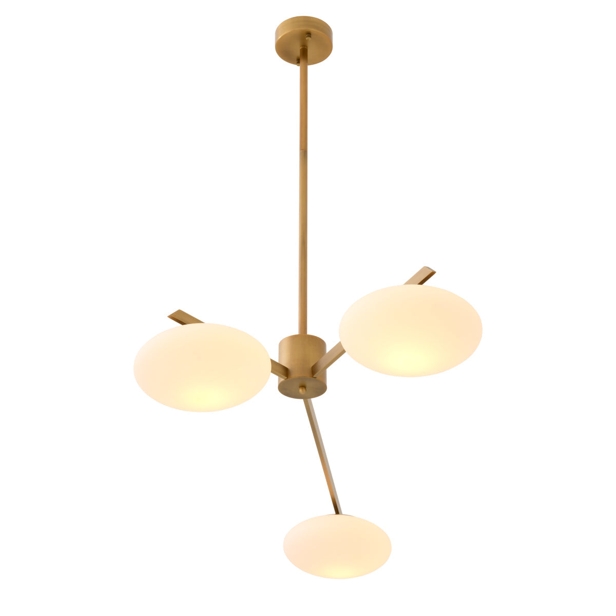 Elliptical White Glass Chandelier Evergreen | Eichholtz Miami