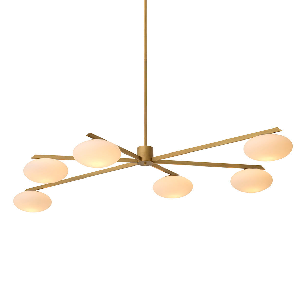 Elliptical White Glass Chandelier Evergreen | Eichholtz Miami